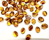 Swarovski Glass Cabochons, 8x6mm Oval Flat Backs Topaz Givre