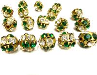 Rare Vintage Swarovski Crystal Ball Bead IN Emerald Crystal – 12mm  Brass Setting