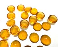 10 mm Swarovski Round Cabochon Cabs Article #2090/4 Vintage in Topaz Unfoiled Flat Back