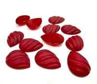 Swarovski 18x13 mm Vintage Matt Siam unfoiled Flat Back Pear Cabochon 2/6 Pieces