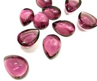 Swarovski 18x13 mm Vintage Amethyst unfoiled Flat Back Pear Cabochon 2/6 Pieces