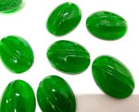 Swarovski 18x13 mm Vintage Opaque Green Unfoiled Flat Back Oval Cabochon 2/6 Pieces