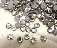 Crystal (Silver color rim) - 2029 Swarovski SS34 Hotfix Flat Backs (4 pieces)