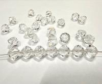 8mm Vintage Swarovski Crystal Beads, Cosmojet Black Faceted, Article 5309