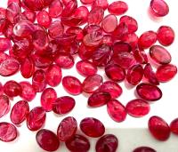 Swarovski Ruby Givre Glass Cabochons, Vintage Oval Flat Back, 7x5 mm