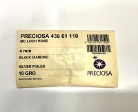 4mm Preciosa Crystal Black Diamond Flat Back Sew-On Stones