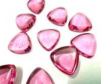 Vintage Swarovski Rose Crystal Triangle Cabochons, unfoiled Flat Back