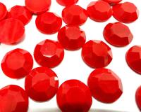 Vintage 11 mm Swarovski Chaton Roses, Red Coral Foiled Flat Back