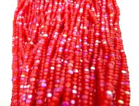 Charlotte Cut Seed Beads 11/0, Patina Matt Light Ruby Aurore Boreale