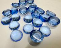 14 mm Swarovski Round Cabochon Cabs Light Sapphire unfoiled Article # 2090/4 Vintage Flat Back