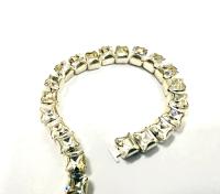 Swarovski Rhinestone Chain in Crystal | 4mm Square Brass Settings, Bridal Supplies