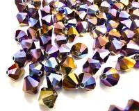 6mm Rainbow Dark AB Swarovski Bicone Beads, Jewelry Making Supplies