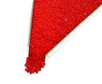 11/0 Opaque Red Coral Charlotte Cut Glass Beads, Faceted Seed Beads