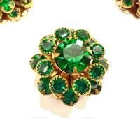 20mm Vintage brass  Swarovski three layers Design in Siam Embellishment DIY Supplies wedding decorations