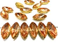 Swarovski Navette Crystal fancy vintage Brass settings