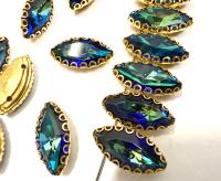 Swarovski Navette Crystal fancy vintage Brass settings