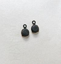 Swarovski White Opal Sky Blue Drop, Brass Setting (6mm, 28ss)