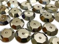 9mm Jet Hematite Lochrose Stones – Preciosa Flat Back Sew-On Stones , Czech Beads