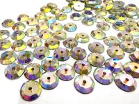 9mm Crystal Aurore Boreale Lochrose Stones – Preciosa Flat Back Sew-On Stones , Czech Beads