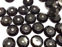 9mm Jet Lochrose Stones – Preciosa Flat Back Sew-On Stones , Czech Beads