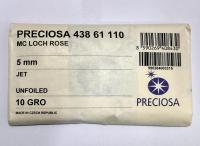 5mm Jet Lochrose Stones – Preciosa Flat Back Sew-On Stones , Czech Beads