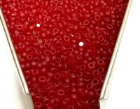 Matt Ruby Charlotte Cut Beads, 11/0 Faceted Seed Beads