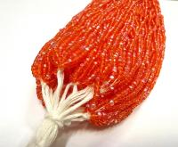 11/0 Charlotte Cut Seed Beads, Patina Transparent Light Orange Aurore Boreale, Native Supplies