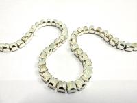 Swarovski Rhinestone Chain in White Opal | 4mm Square Brass Settings, Bridal Supplies