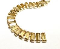 7x3mm Swarovski Crystal Golden Shadow Baguette Chain | Silver Plated Jewelry Making Supplies