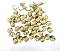 Swarovski 10x8 mm Vintage 2190 Crystal Golden Shadow Foiled Flat Back Oval Cabochon Cabs