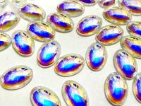 Swarovski 8x6 mm Vintage 2190 Crystal Aurore Boreale Unfoiled Flat Back Oval Cabochon Cabs