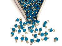 4mm Swarovski Caribbean Blue Opal crystal dangles in Sterling Silver wire wrapped- charms- drops- jewelry making 36/72/144/432/1000Pieces