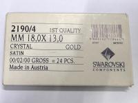 Swarovski 18x13 mm Vintage Crystal Satin Foiled Flat Back Oval Cabochon 2/6 Pieces