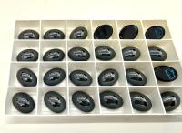 Swarovski 18x13 mm Vintage Jet Hematite Unfoiled Flat Back Oval Cabochon 2/6 Pieces