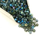 Patina Matt Black Diamond Aurore Boreale Charlotte Cut Beads, 11/0 Size