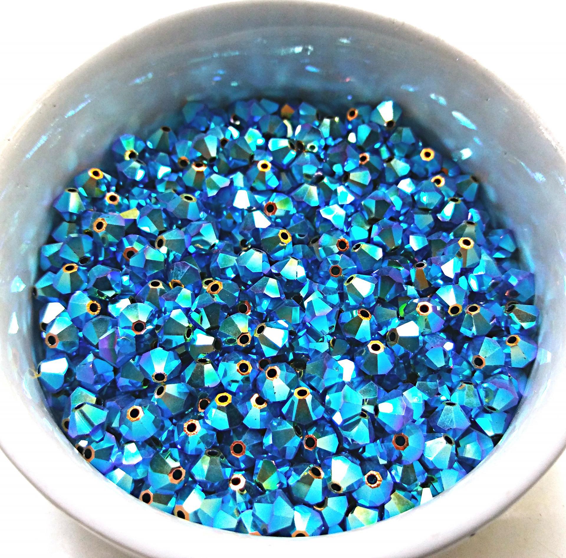 Swarovski (5mm) AB 2X FC Bicones rainbow beads 3600 Pieces jewelry making, couture embellishments