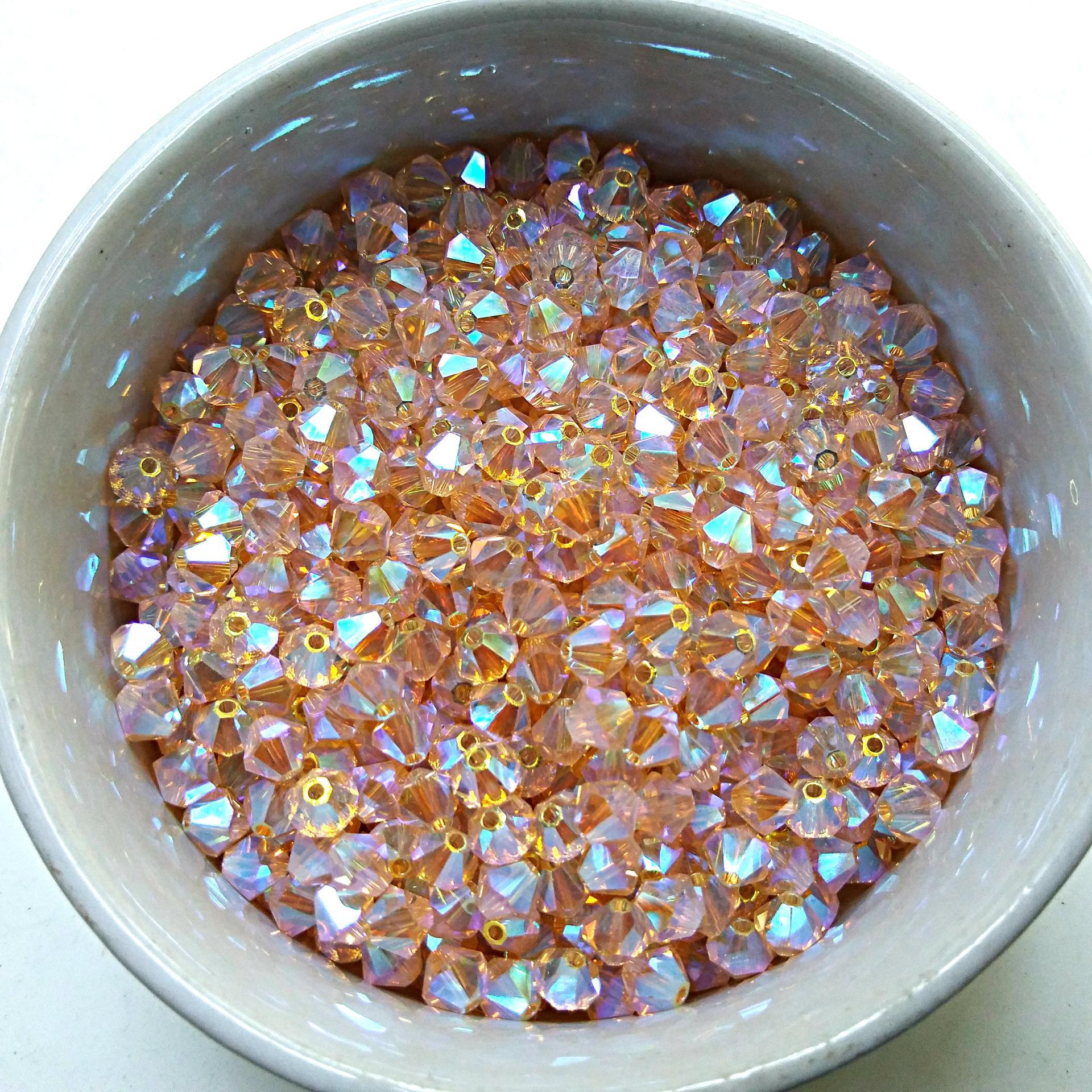 Swarovski (5mm) AB 2X FC Bicones rainbow beads 3600 Pieces jewelry making, couture embellishments