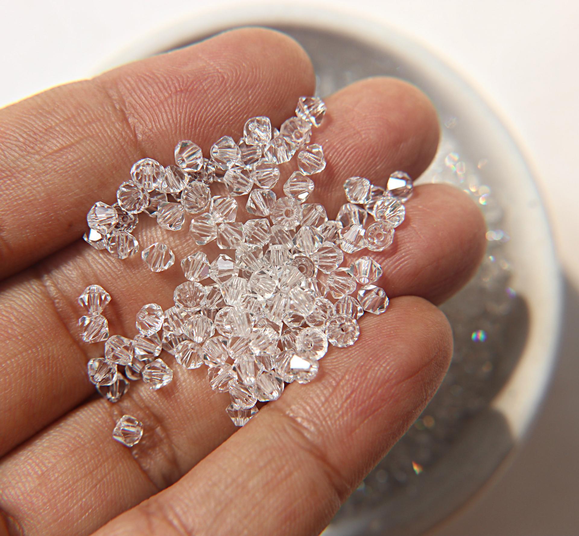 3/4/5mm Crystal Swarovski Bicone 25/50/200 Gross (001) Jewelry making beads