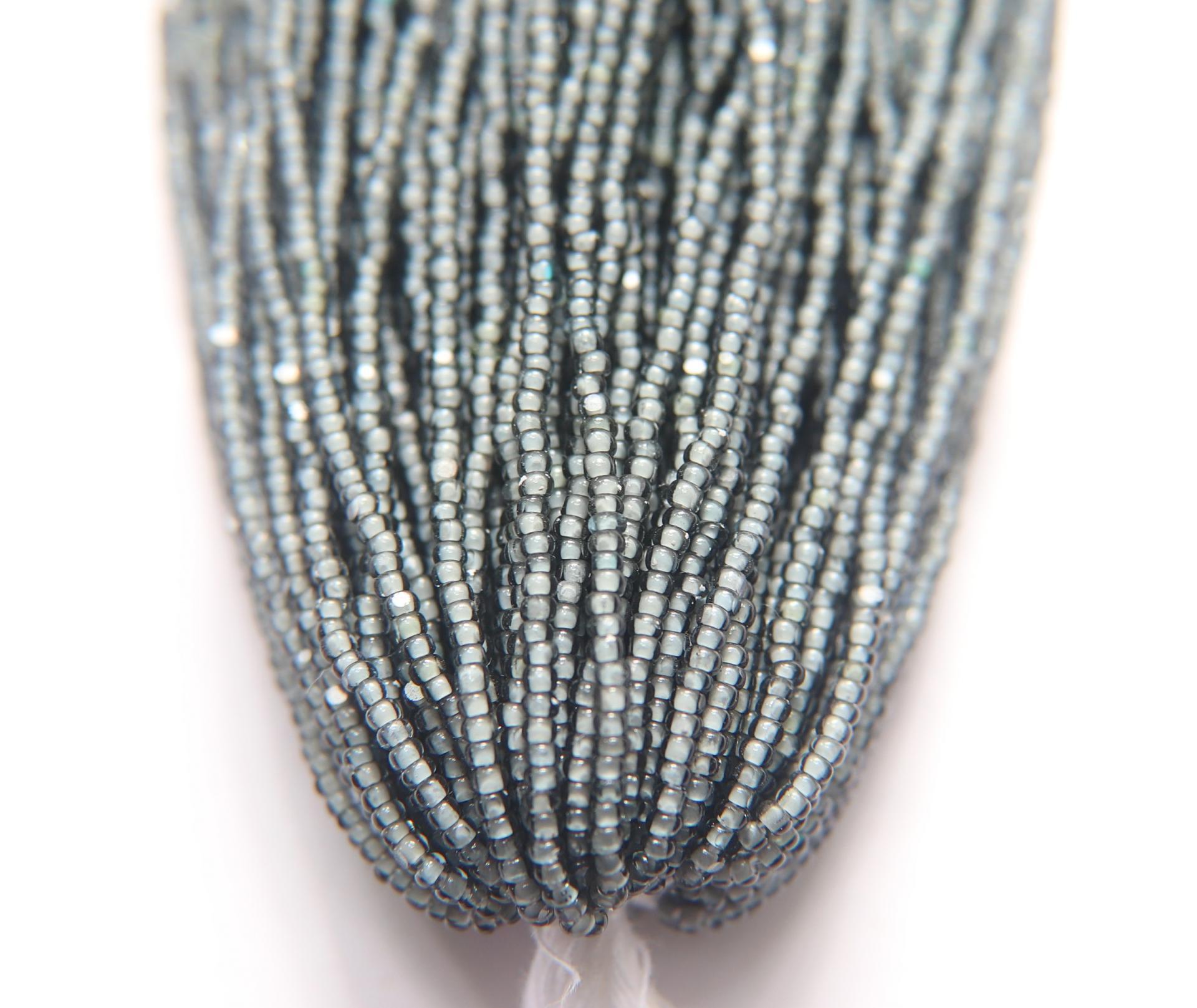 11/0 Hanks Charlotte Cut Beads Black Diamond Off White Lined 1/5/25/50/100 Hanks PREMIUM SEED BEADS, Native Supplies