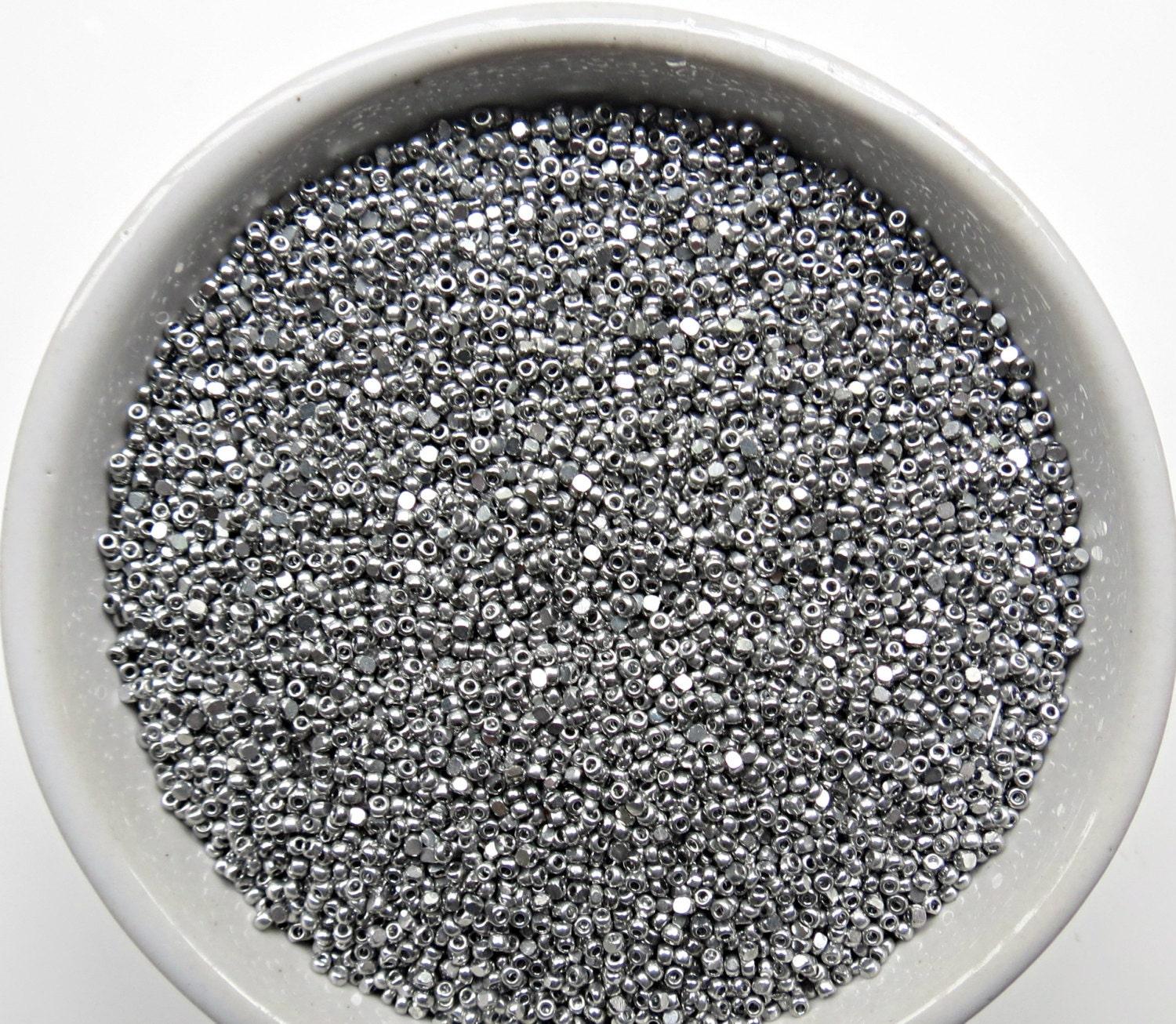 13/0 Charlotte Cut Beads Metallic Aluminium Silver 5/10/20/50/250/500 Grams craft supplies, jewelry making, embroidery materials, vintage
