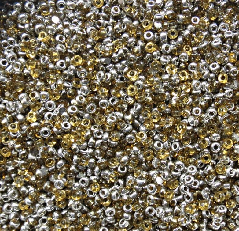 11/0 Charlotte true Cut Beads Patina Honey transparent Silver 10/20/50/250/500 Grams