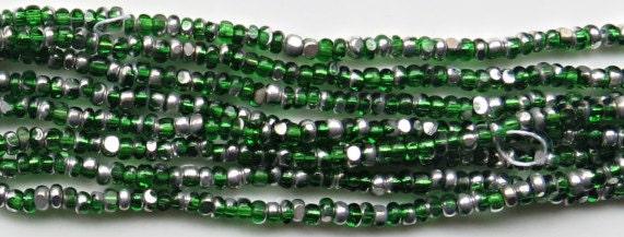 11/0 Charlotte true Cut Beads Patina Transparent Light Emerald Silver 10/20/50/250/500 Grams vintage findings, embroidery materials, craft