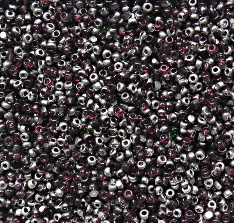 13/0 Charlotte Cut Beads Patina Transparent Amethyst Silver 5/10/20/50/250/500 Grams glass beads, jewelry supply, findings, craft supply