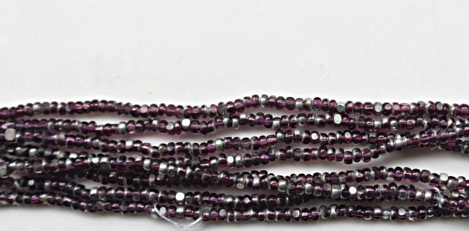 13/0 Charlotte Cut Beads Patina Transparent Amethyst Silver 5/10/20/50/250/500 Grams glass beads, jewelry supply, findings, craft supply