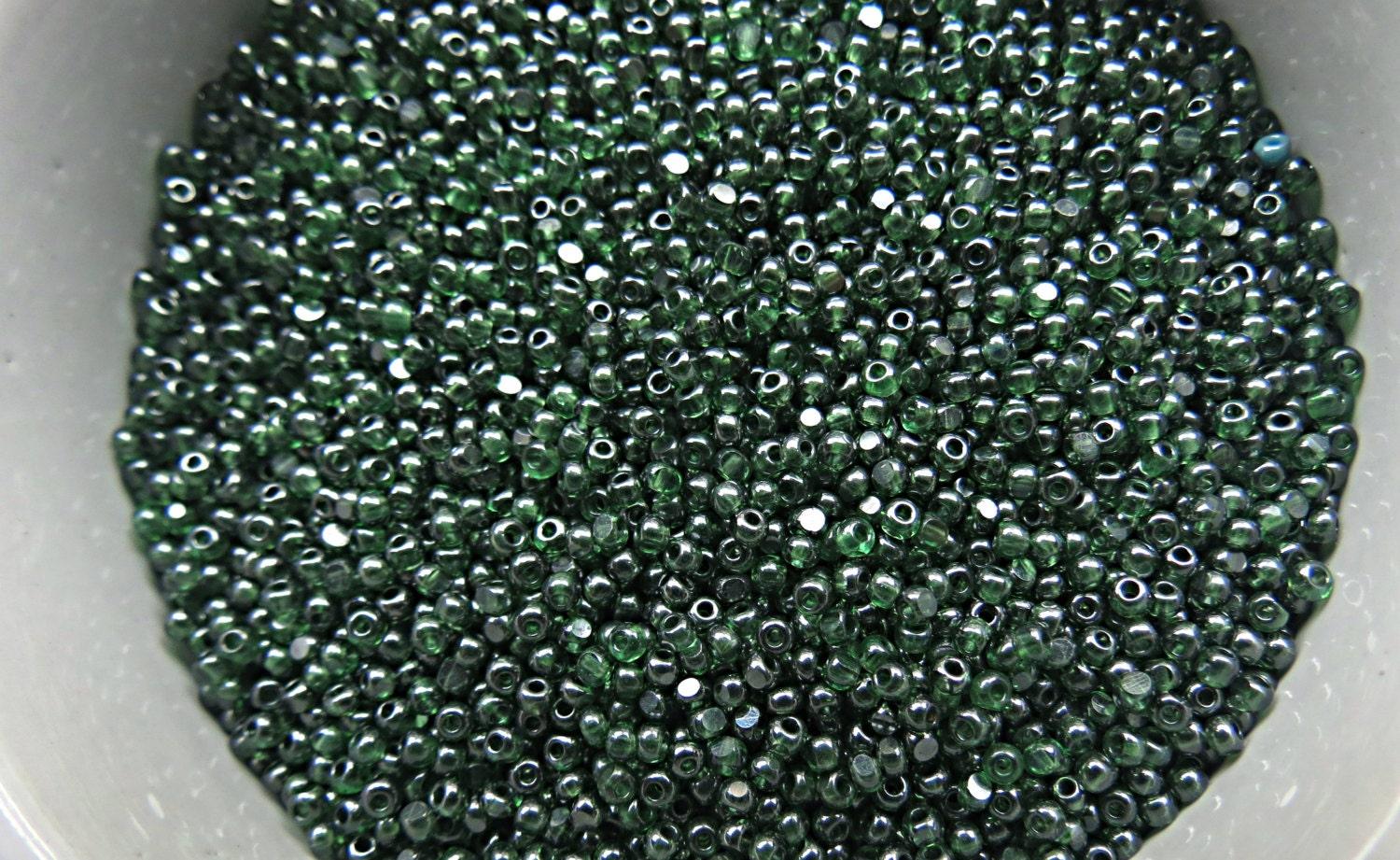 11/0 Charlotte true Cut Beads Ionized Emerald Transparent 10/20/50/250/500 Grams PREMIUM SEED Beads, vintage supplies