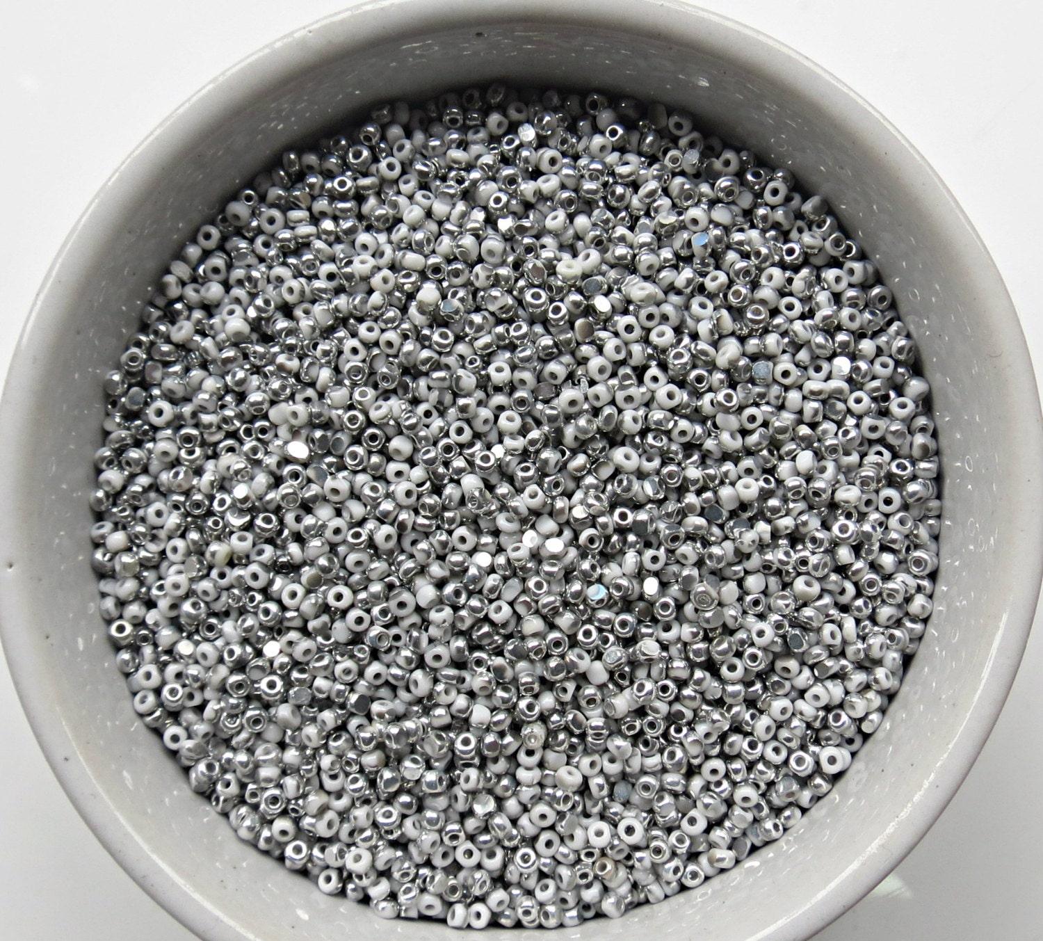 13/0 Charlotte Cut Beads Patina Opaque Chalk White Silver 5/10/20/50/250/500 Grams craft supplies, jewelry making, embroidery materials