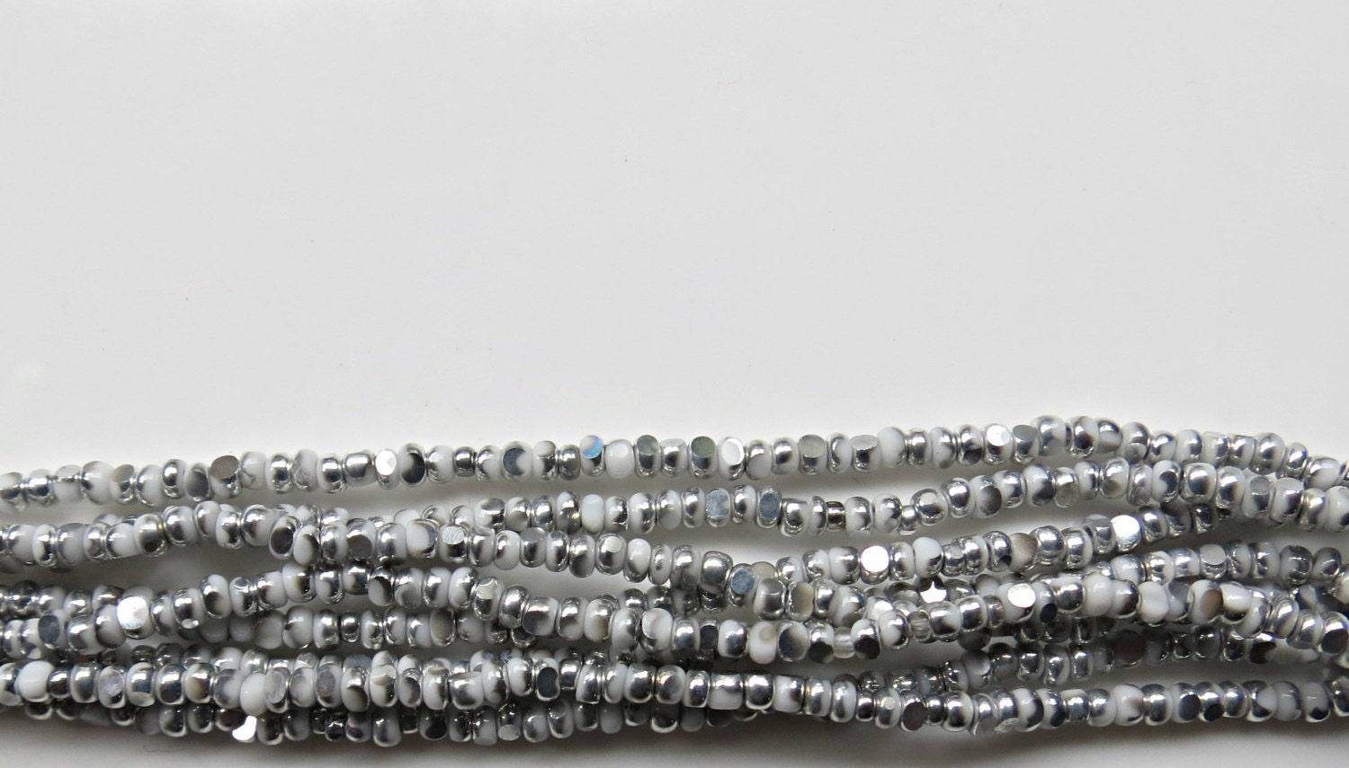 13/0 Charlotte Cut Beads Patina Opaque Chalk White Silver 5/10/20/50/250/500 Grams craft supplies, jewelry making, embroidery materials