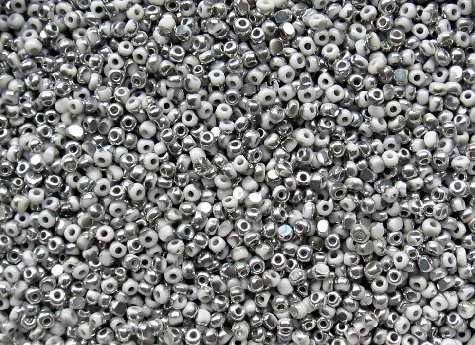13/0 Charlotte Cut Beads Patina Opaque Chalk White Silver 5/10/20/50/250/500 Grams craft supplies, jewelry making, embroidery materials