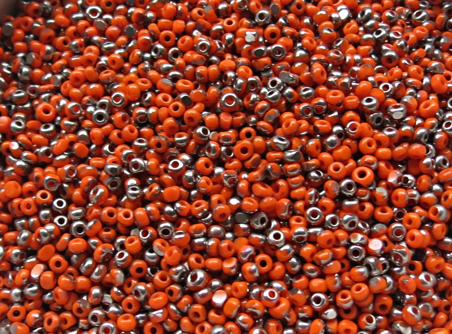 11/0 Charlotte true Cut Beads Patina Opaque Orange Gun Metal 10/20/50/250/500 Grams 1300 Pieces faceted seed beads