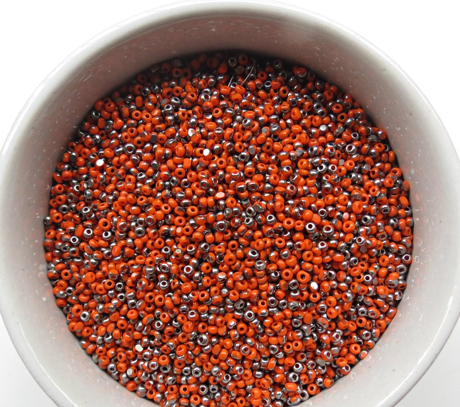 11/0 Charlotte true Cut Beads Patina Opaque Orange Gun Metal 10/20/50/250/500 Grams 1300 Pieces faceted seed beads